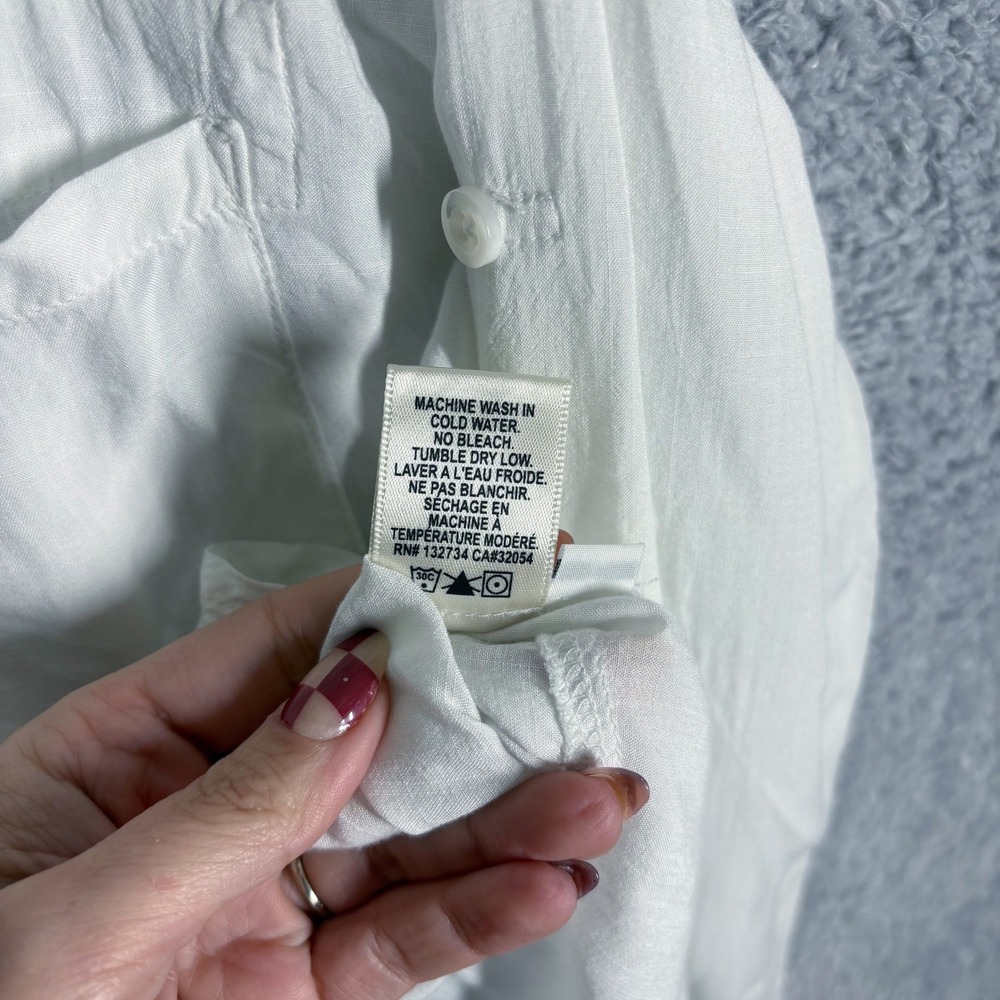 Bella Dahl Split Back Rayon Button Down Size L Wh… - image 7